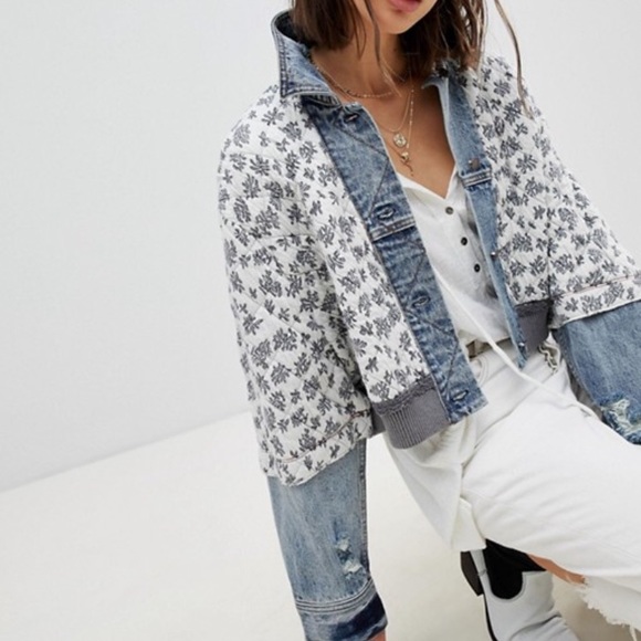 free people long denim jacket